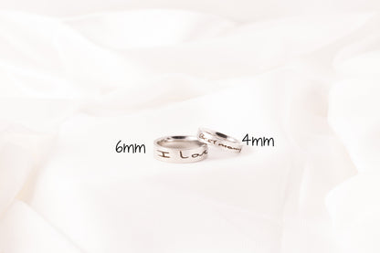 Signature Ring, Custom Handwriting Ring, Personalized Engraved Band, Actual Signature Jewelry, Anniversary - Torianic Jewelry