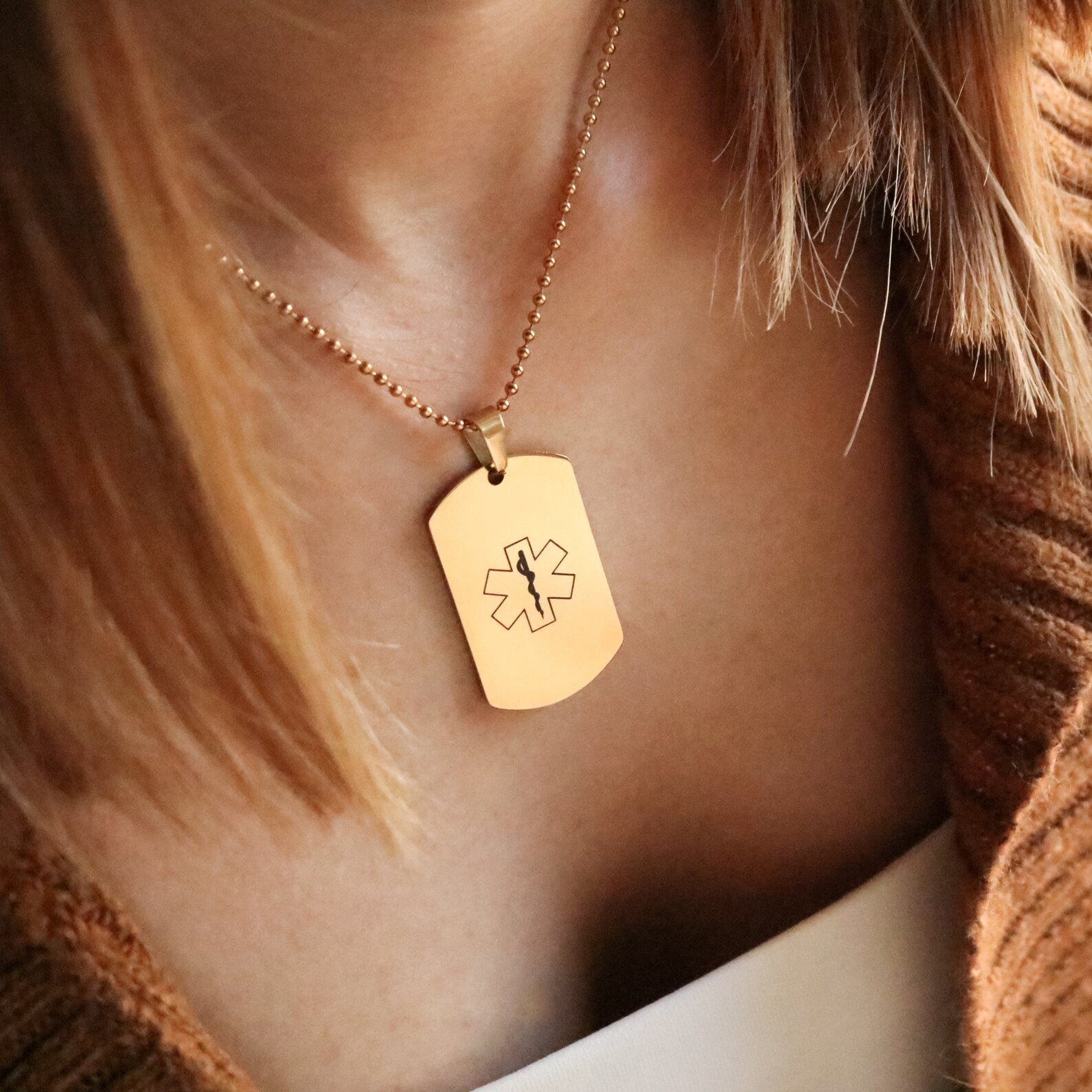 Personalized Medical ID Necklace: Engraved Medical Alert Jewelry - Torianic Jewelry