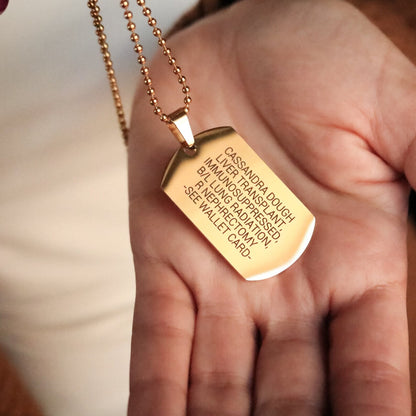 Personalized Medical ID Necklace: Engraved Medical Alert Jewelry - Torianic Jewelry