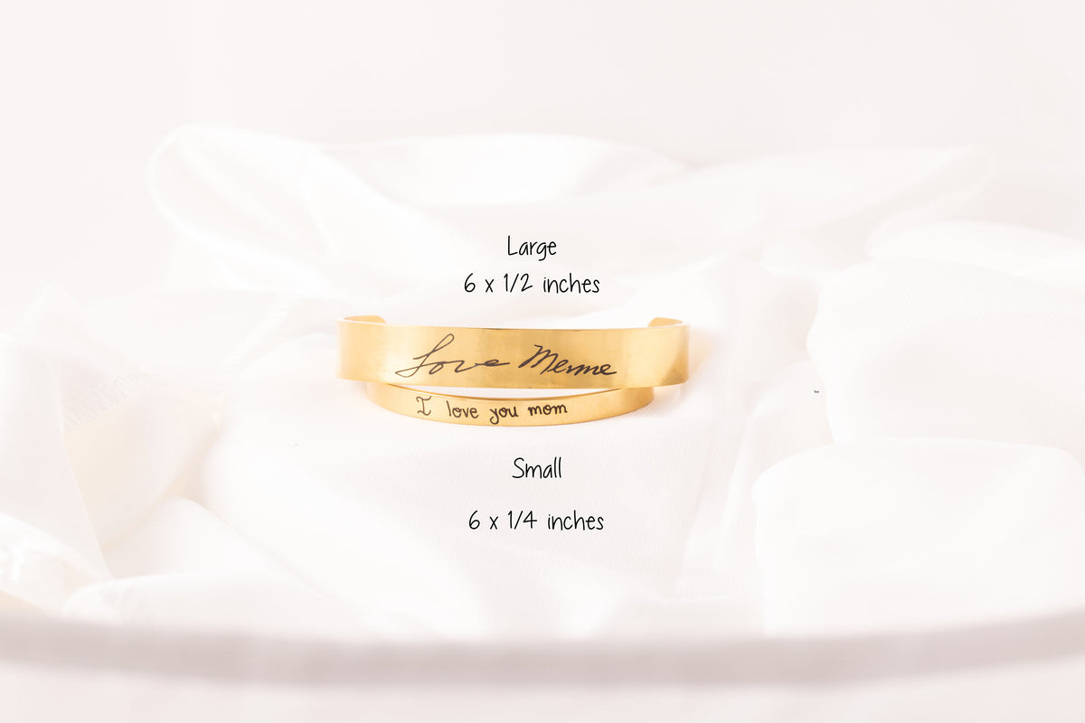 Personalized Handwritten Cuff Bracelet, Actual Handwriting, Custom Name,  Keepsake Jewelry, Christmas - Torianic Jewelry