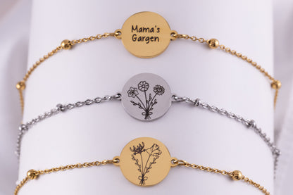 Birth Flower Bouquet Bracelet: Personalized Floral Charm, Garden Bracelet - Torianic Jewelry