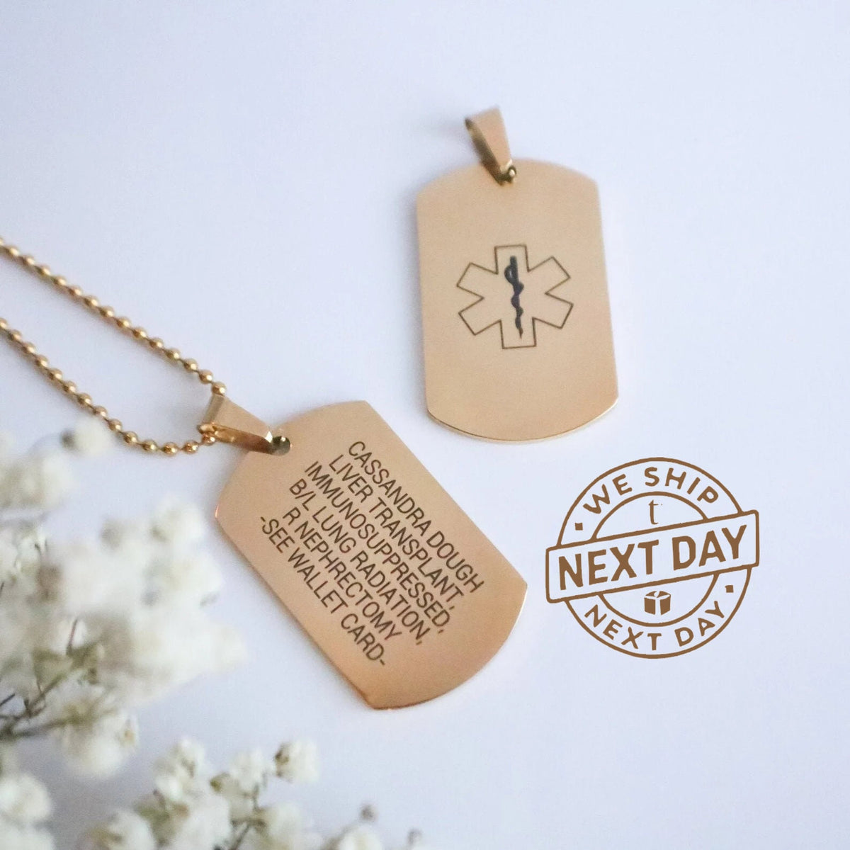 Personalized Medical ID Necklace: Engraved Medical Alert Jewelry - Torianic Jewelry