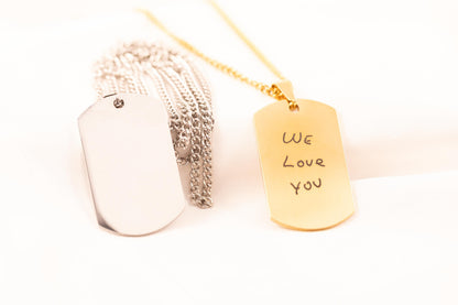 Engraved Handwriting Necklace for Men: Personalized Signature Jewelry - Torianic Jewelry