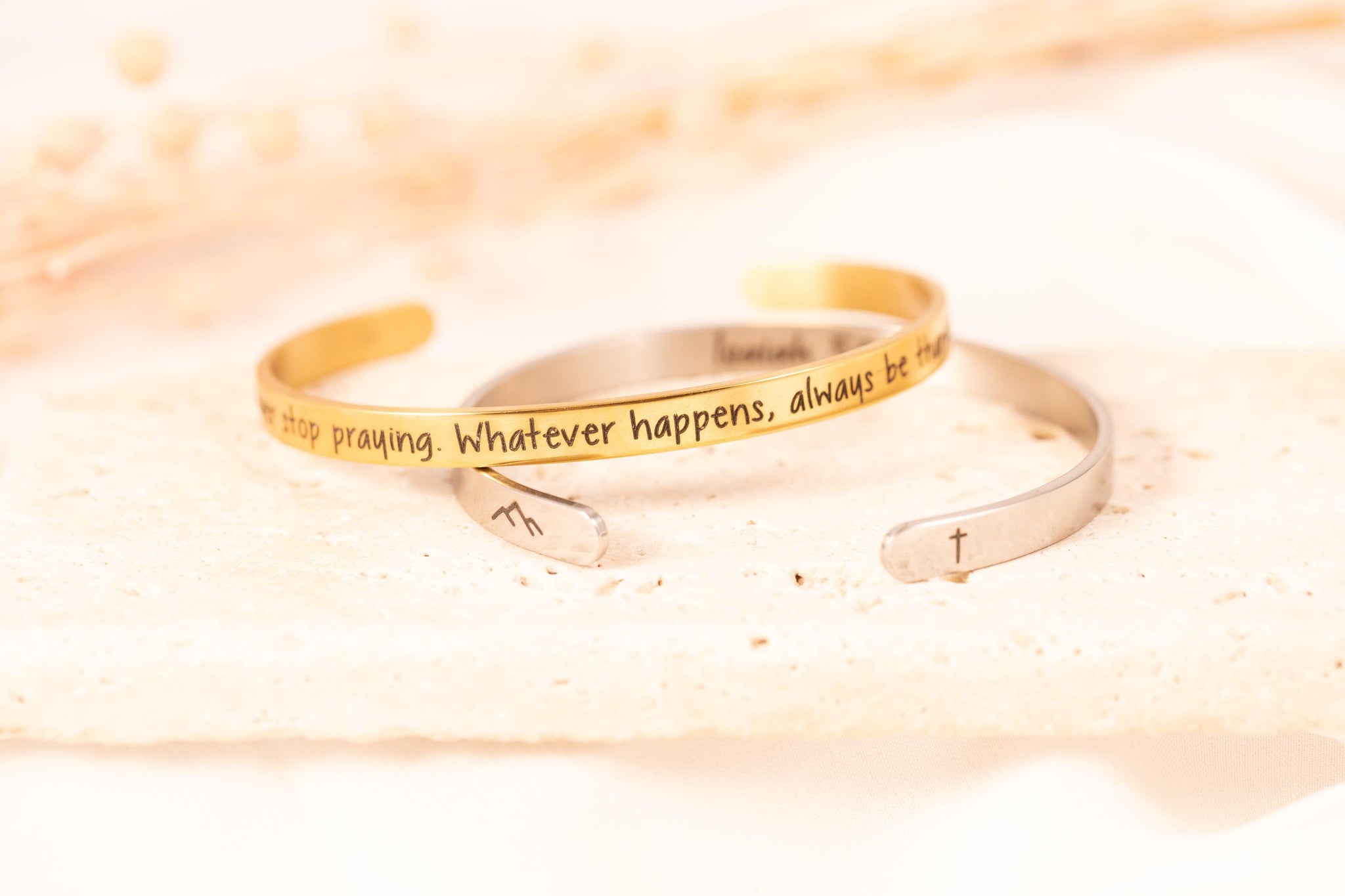 Personalized Bible Verse Cuff Bracelet: 18K Gold Christian Jewelry