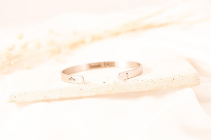 Custom Engraved Handwriting Cuff Bracelet – Memorial Jewelry Gift - Torianic Jewelry