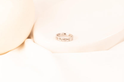 Signature Ring, Custom Handwriting Ring, Personalized Engraved Band, Actual Signature Jewelry, Anniversary - Torianic Jewelry