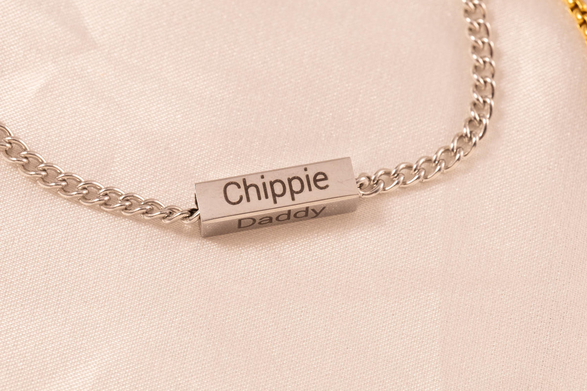 Personalized Men's Bracelet | Engraved Stainless Steel Name & Date - Torianic Jewelry