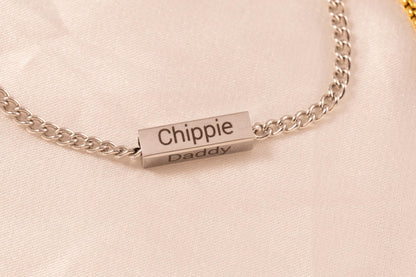 Personalized Men's Bracelet | Engraved Stainless Steel Name & Date - Torianic Jewelry