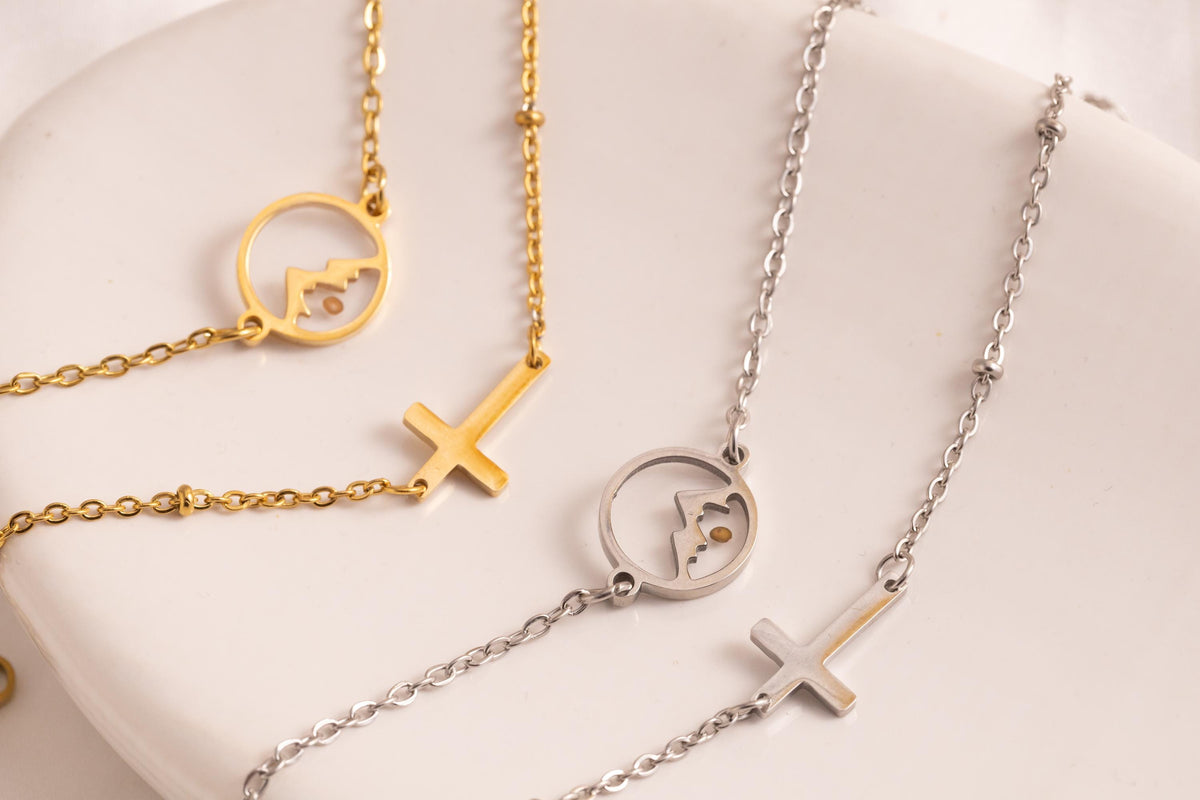 Mustard Seed Bracelet With Cross Charm: Stainless Steel Faith Jewelry - Torianic Jewelry