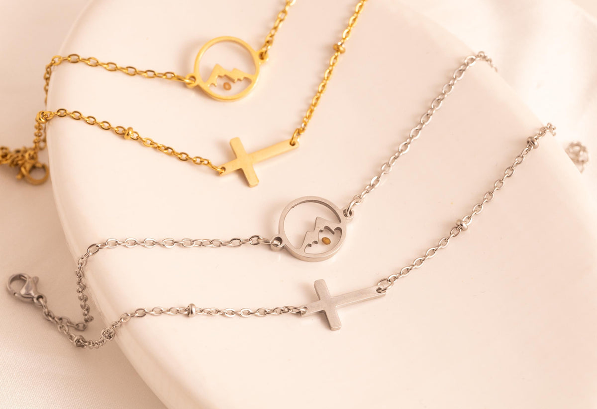 Mustard Seed Bracelet With Cross Charm: Stainless Steel Faith Jewelry - Torianic Jewelry