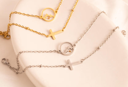 Mustard Seed Bracelet With Cross Charm: Stainless Steel Faith Jewelry - Torianic Jewelry
