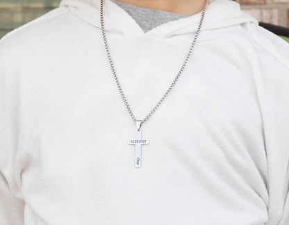 Personalized Cross Necklace: Stainless Steel Baptism Gift for Kids - Torianic Jewelry