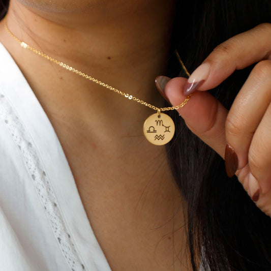 Personalized Zodiac Sign Necklace: Stainless Steel Horoscope Jewelry - Torianic Jewelry