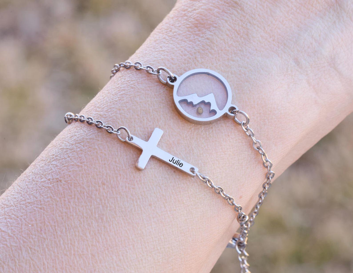 Mustard Seed Bracelet With Cross Charm: Stainless Steel Faith Jewelry - Torianic Jewelry