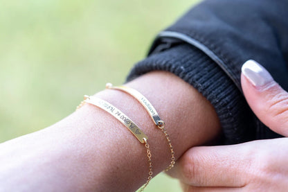 Personalized Coordinate Bracelet, Engraved Stainless Steel Jewelry - Torianic Jewelry