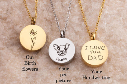 Custom urn for ashes keepsake, Ash Memorial Jewelry, Small Urn necklace for human ashes, grief necklace, dog - Torianic Jewelry