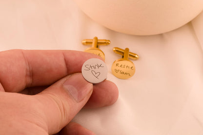 Handwriting cufflinks for grooms, Father of the bride, wedding gift for Dad , Grooms present, father in law - Torianic Jewelry