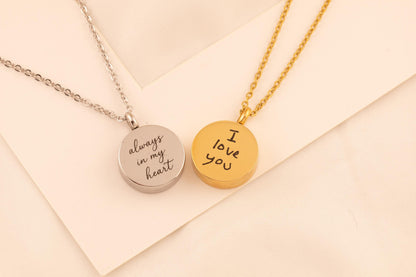 Custom Handwriting Necklace, Urn Necklace for Ashes, Cremation Jewelry, Memorial Keepsake, Sympathy Gift for - Torianic Jewelry