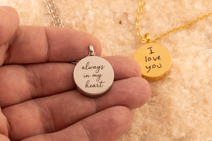 Custom Handwriting Necklace, Urn Necklace for Ashes, Cremation Jewelry, Memorial Keepsake, Sympathy Gift for - Torianic Jewelry