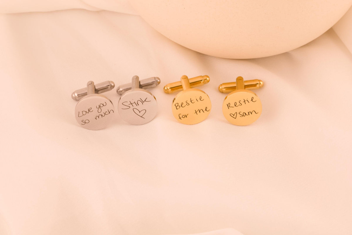 Handwriting cufflinks for grooms, Father of the bride, wedding gift for Dad , Grooms present, father in law - Torianic Jewelry