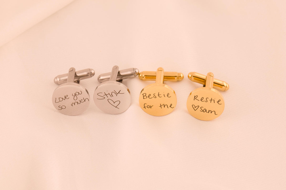 Handwriting cufflinks for grooms, Father of the bride, wedding gift for Dad , Grooms present, father in law - Torianic Jewelry