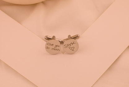 Handwriting cufflinks for grooms, Father of the bride, wedding gift for Dad , Grooms present, father in law - Torianic Jewelry