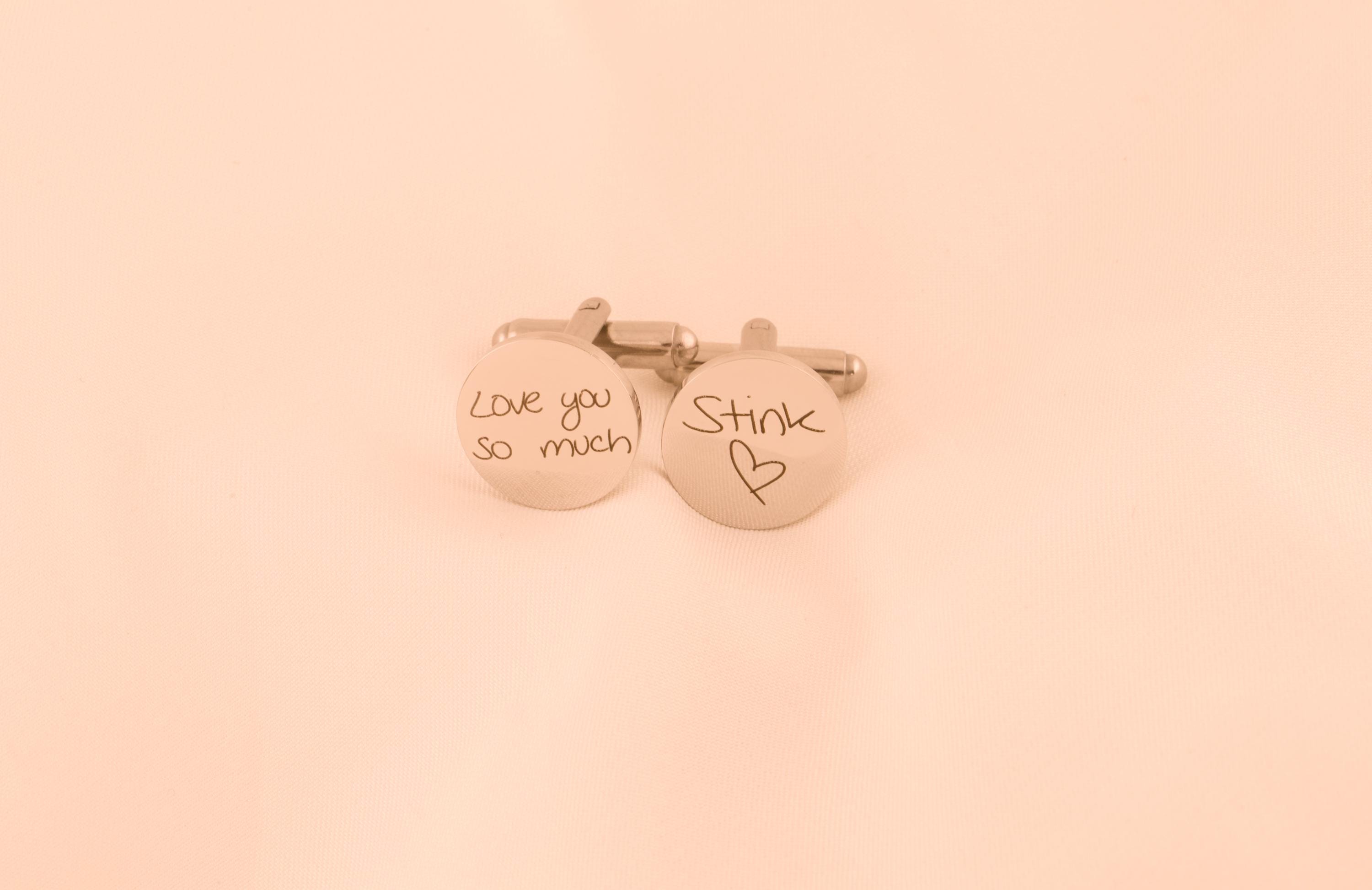 Handwriting cufflinks, Cufflinks for groom, Father of the bride, Handwriting present, wedding gift, Dads present, Grooms present