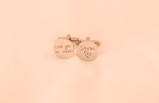 Handwriting cufflinks for grooms, Father of the bride, wedding gift for Dad , Grooms present, father in law - Torianic Jewelry