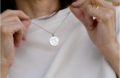 Custom Handwriting Necklace, Urn Necklace for Ashes, Cremation Jewelry, Memorial Keepsake, Sympathy Gift for - Torianic Jewelry