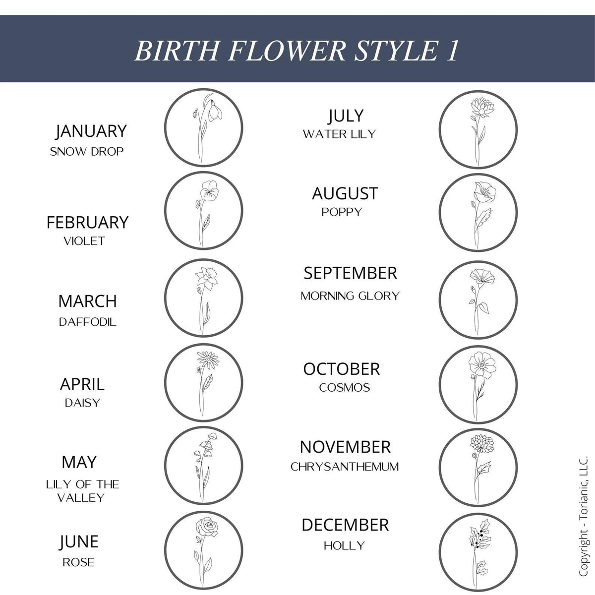 Personalized Birth Flower Bookmark with Birthstone, Engraved Metal Page Marker, Custom Floral Bookmark Gift - Torianic Jewelry
