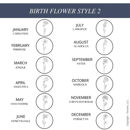 Personalized Birth Flower Bookmark with Birthstone, Engraved Metal Page Marker, Custom Floral Bookmark Gift - Torianic Jewelry