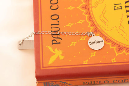 Personalized Birth Flower Name Bookmark, Custom Engraved Floral Metal Page Marker, Elegant Gift for Book - Torianic Jewelry