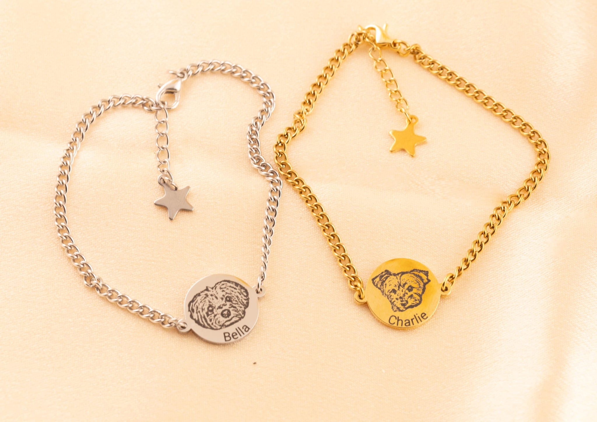 Custom Pet Photo Bracelet: Personalized Dog Cat Memorial Jewelry