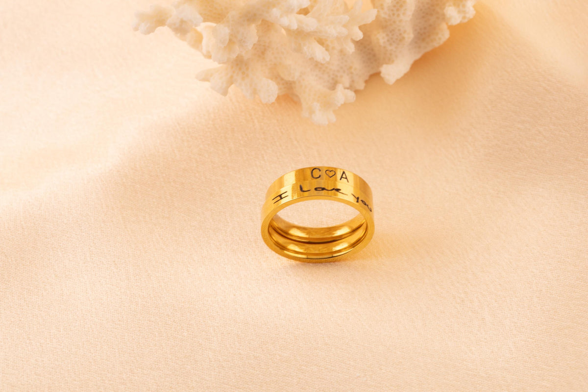 Personalized Engraved Name Ring: Dainty Stacking Jewelry Gift - Torianic Jewelry