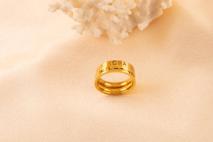 Personalized Engraved Name Ring: Dainty Stacking Jewelry Gift - Torianic Jewelry