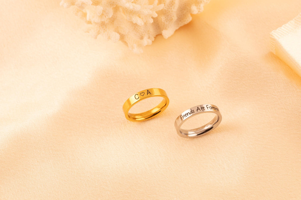 Personalized Engraved Name Ring: Dainty Stacking Jewelry Gift - Torianic Jewelry