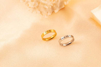 Personalized Engraved Name Ring: Dainty Stacking Jewelry Gift - Torianic Jewelry