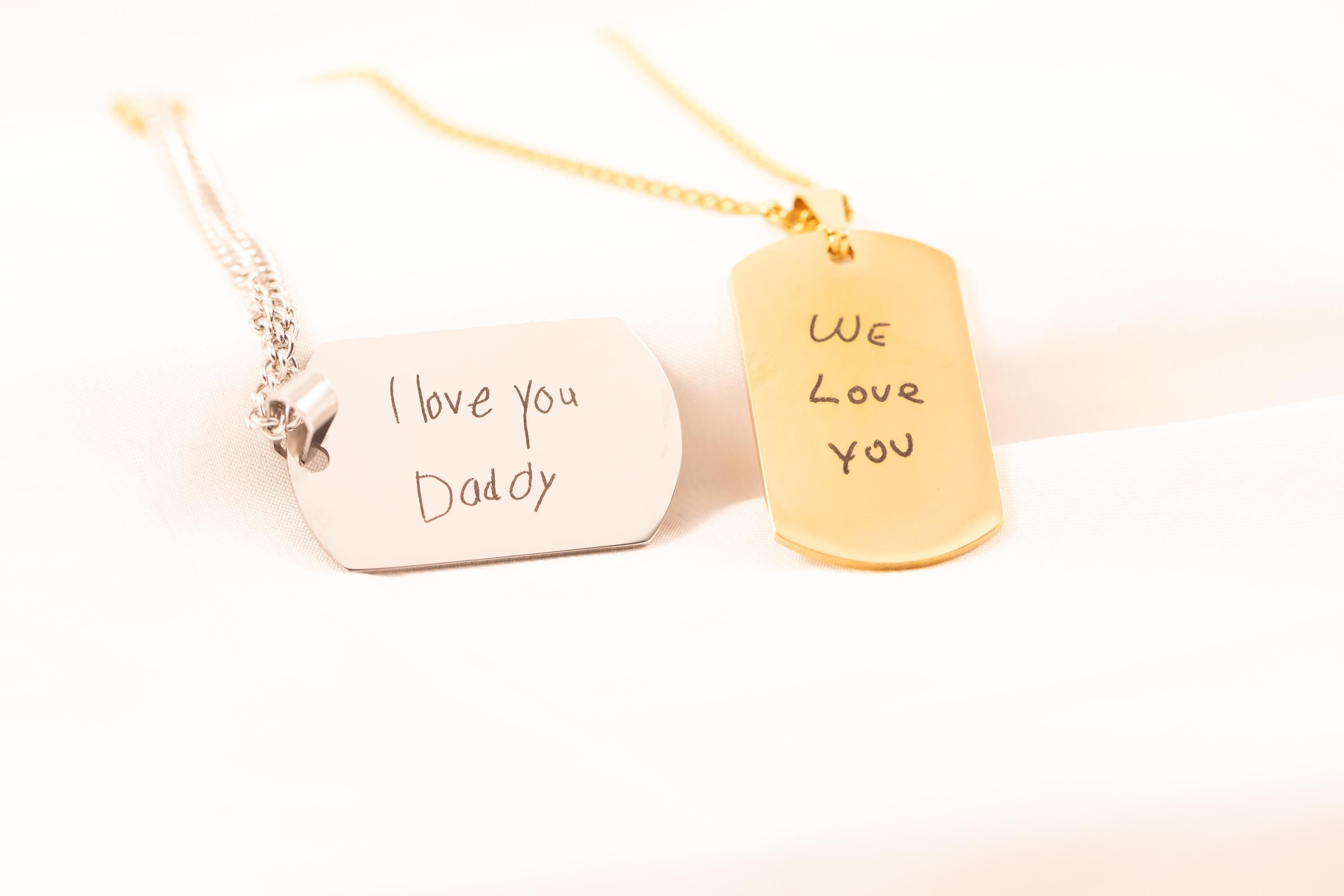 Engraved Handwriting Necklace for Men: Personalized Signature Jewelry - Torianic Jewelry