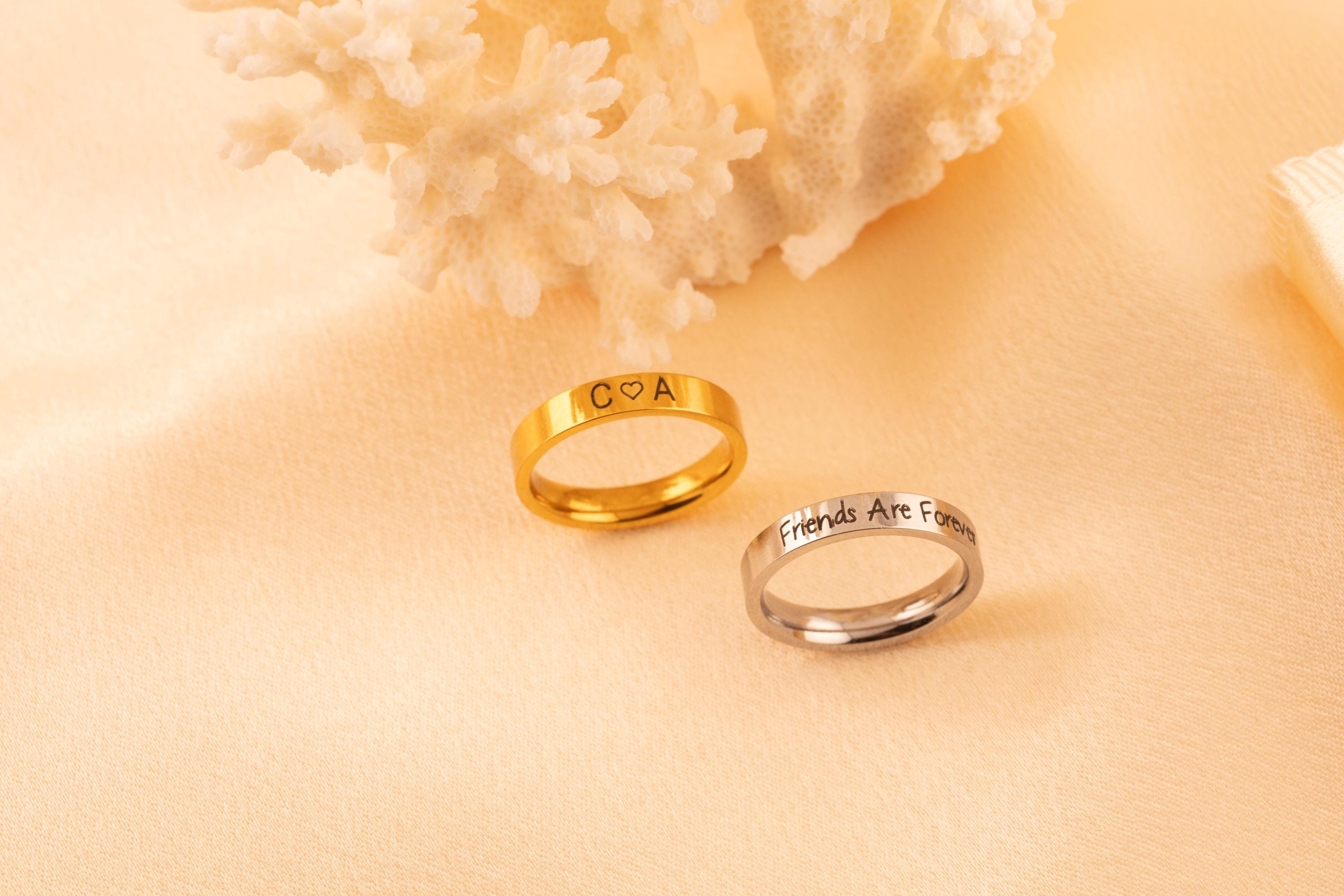 Personalized Engraved Name Ring: Dainty Stacking Jewelry Gift - Torianic Jewelry