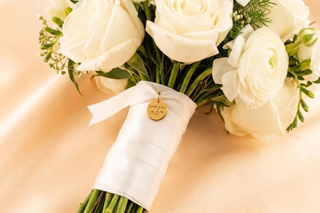Wedding Bouquet Charm, Actual Handwriting Memorial Keepsake for Bride, Custom Engraved In Memory of Loved - Torianic Jewelry