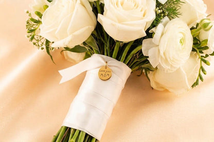 Wedding Bouquet Charm, Actual Handwriting Memorial Keepsake for Bride, Custom Engraved In Memory of Loved - Torianic Jewelry