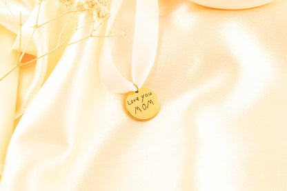 Wedding Bouquet Charm, Actual Handwriting Memorial Keepsake for Bride, Custom Engraved In Memory of Loved - Torianic Jewelry
