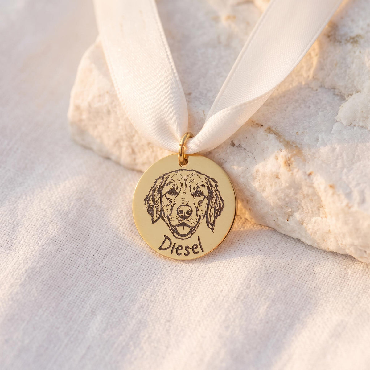 Wedding Bouquet Charm Custom Pet Portrait, Engraved Bridal Keepsake, Dog Cat Memorial Gift for Bride Walking - Torianic Jewelry