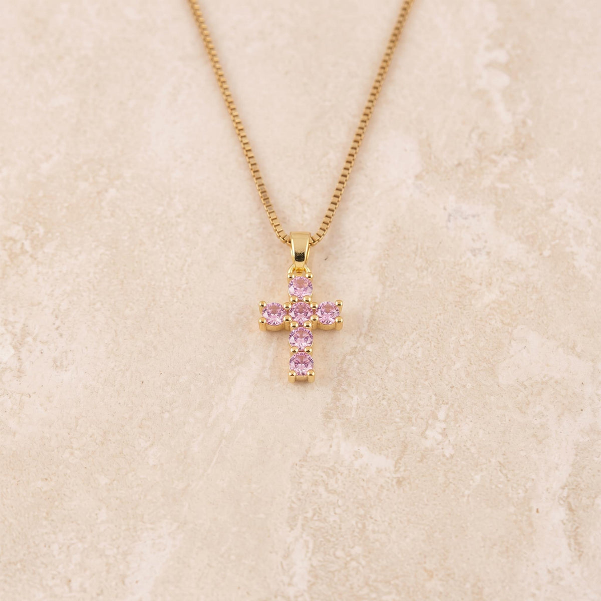 Birthstone Cross Necklace