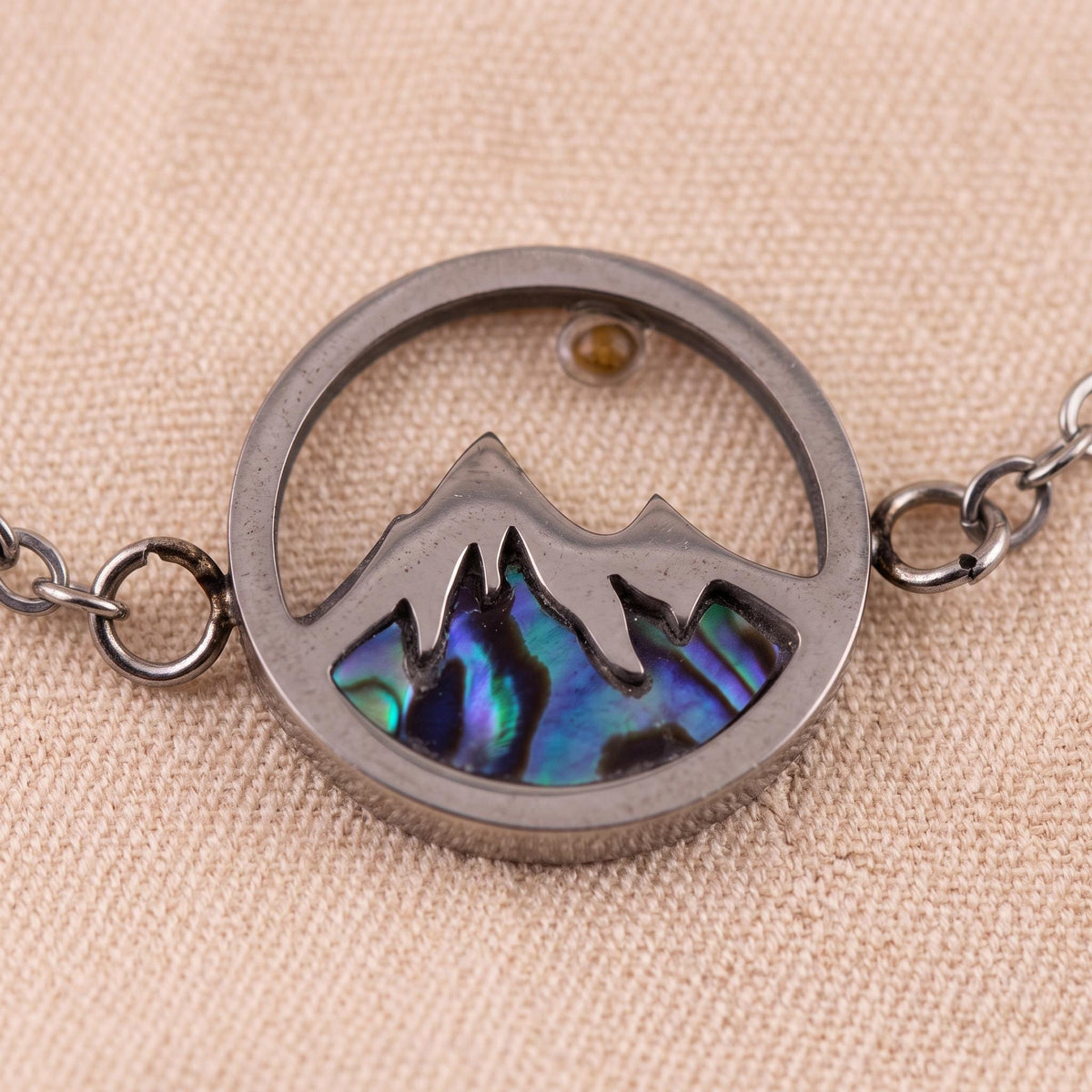 Mustard Seed Bracelet, Faith Can Move Mountains, Abalone Mountain Cross Bracelet