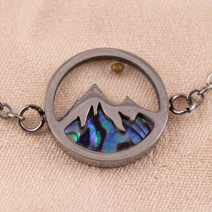 Mustard Seed Bracelet, Faith Can Move Mountains, Abalone Mountain Cross Bracelet