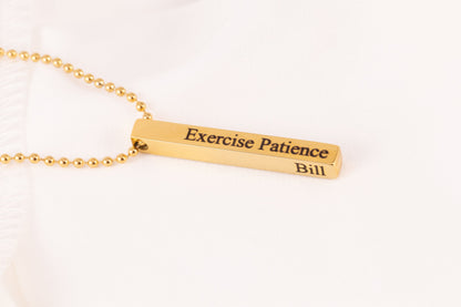 Best life ever necklace - JW gift - Jehovah's brother present - exercise Patience Necklace - jw baptism gift - Bar Necklace - Torianic Jewelry