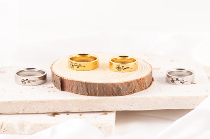 Birth Flower Ring - Bridesmaid Present - Gifts for Mom - Floral Signet Ring - Flower Jewelry - Birthday Gift - gift for her Birthday - Torianic Jewelry