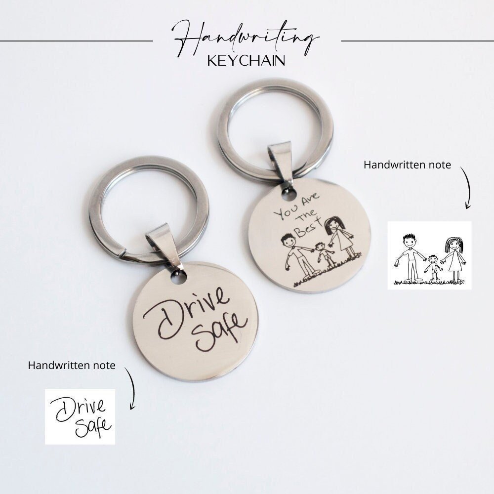 Handwriting Keychain, Actual Handwriting, Custom Name, Keepsake, Christmas present, Handwritten Keychain - Torianic Jewelry