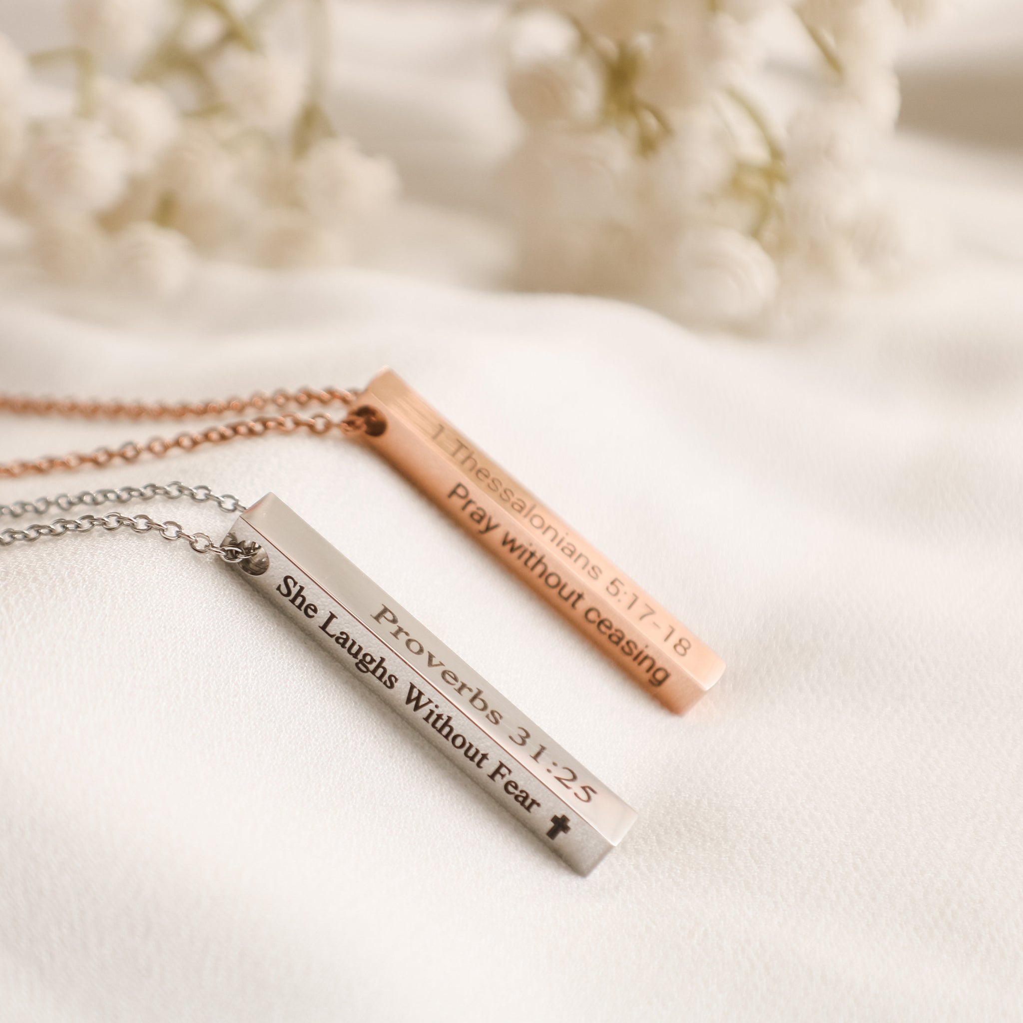 Bible Verse Necklace for woman, Custom vertical bar pendant, bible verse scripture, christian necklace, christian jewelry